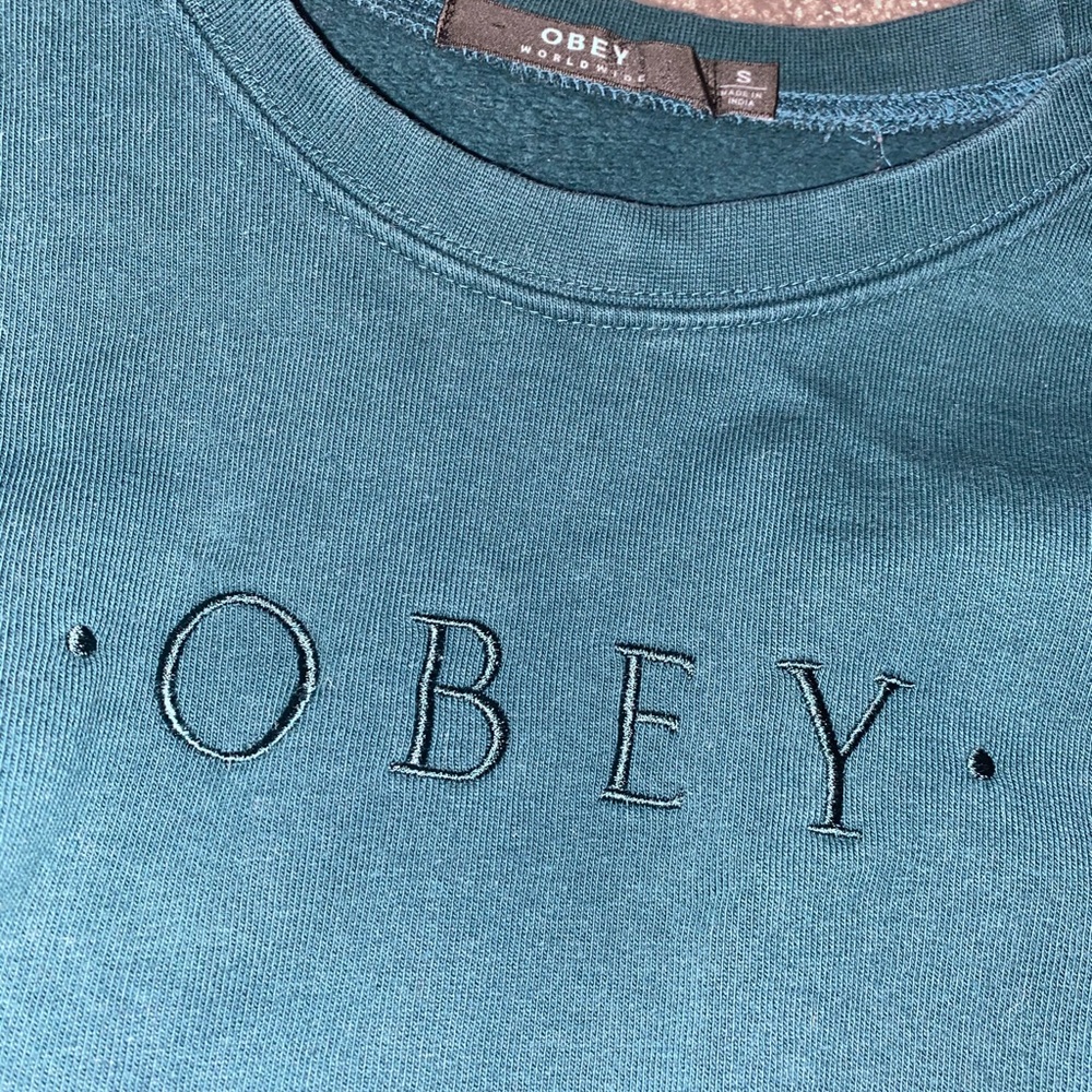 Forest green obey  sweatshirt